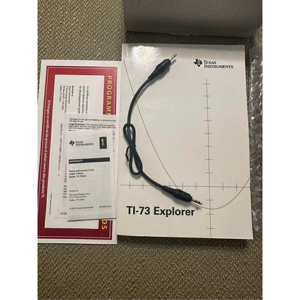 Texas Instruments TI-73 Explorer Graphing Calculator Cover Instructions Charger - Picture 3 of 9